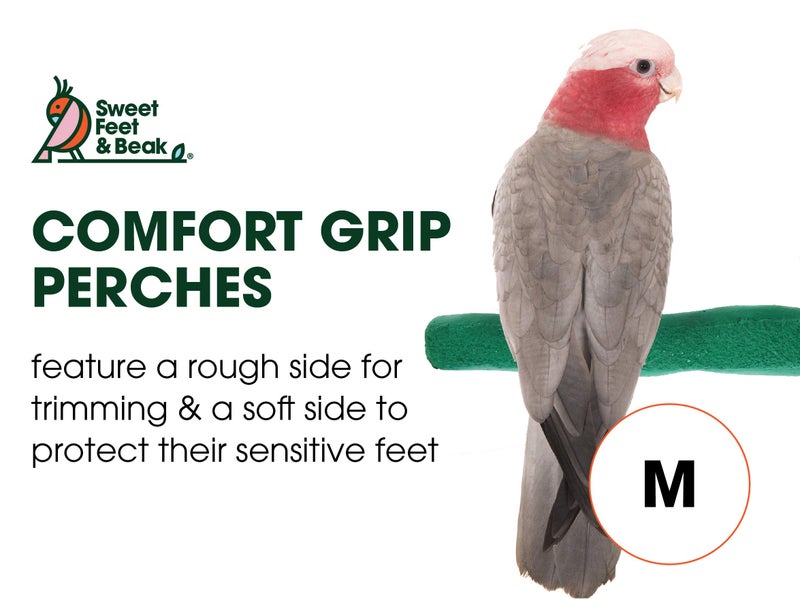 Sweet Feet and Beak Comfort Grip Safety Perch for Bird Cages - Pedicure Perch for Birds to Keep Nails and Beaks in Top Condition - Safe Easy to Install Bird Cage Accessories - M 8.5" - Image 2